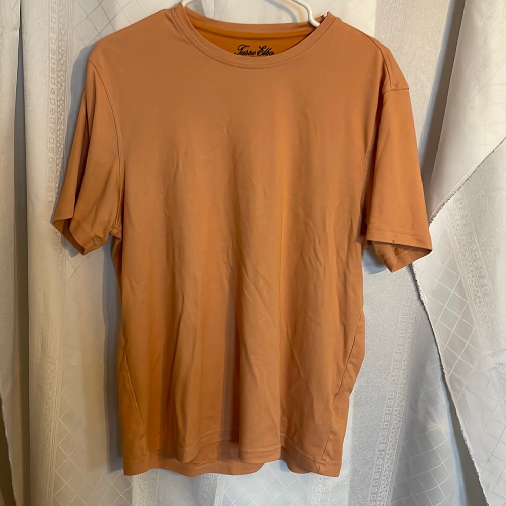 Tasso Elba men’s cotton/polyester orange T-shirt. Size Medium